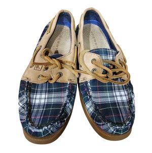 Sperry Top-Sider Plaid Canvas & Leather Boat Shoes Women’s 6.5M‎ STS93530